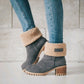 Mid-Tube Thick Heel Suede Snow Boots