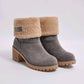 Mid-Tube Thick Heel Suede Snow Boots