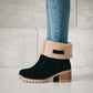 Mid-Tube Thick Heel Suede Snow Boots