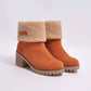 Mid-Tube Thick Heel Suede Snow Boots