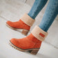 Mid-Tube Thick Heel Suede Snow Boots