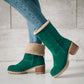 Mid-Tube Thick Heel Suede Snow Boots